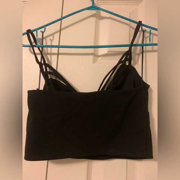 Dynamite-Black Crisscross front cropped top-Size S-NWT - Picture 2 of 4